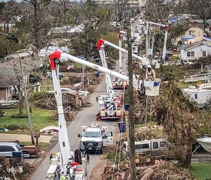 Linemen working tirelessly after Hurricane Michael