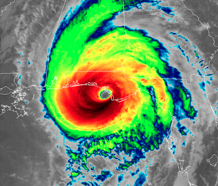 Satellite image of Hurricane Michael in 2018